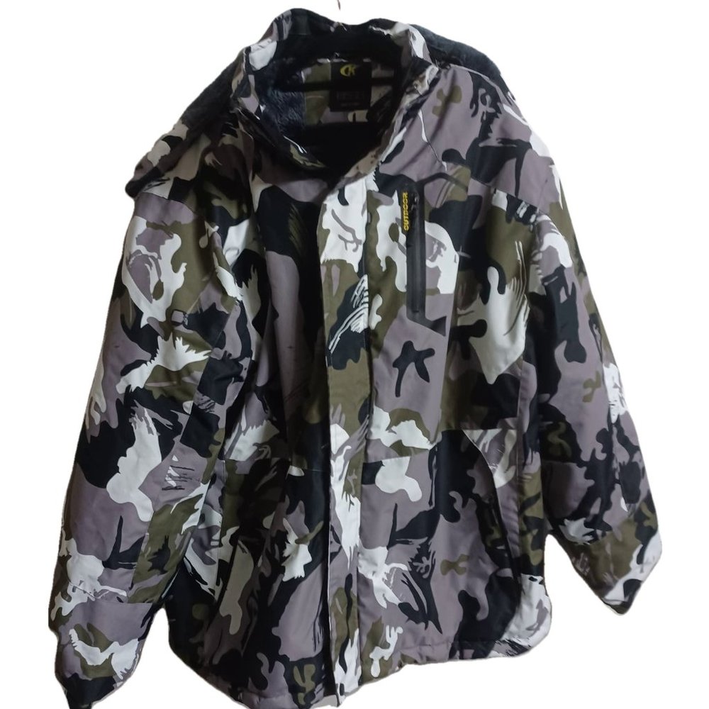 White Camo Waterproof Coat